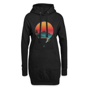 Sonnenuntergang und Kaffee - Hoodie-Kleid - Schwarz - Vorne
