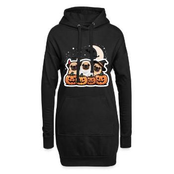 Joyeux Halloween Carlin Costume Mignon Mignon - Sweat-shirt à capuche long Femme - noir - Devant