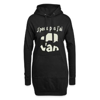 Ich kann nicht, ich habe einen Van - Hoodie-Kleid - Schwarz - Vorne