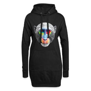Farbiges Low-Poly Affengesicht Logo Art Design - Hoodie-Kleid - Schwarz - Vorne