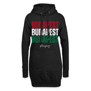 Budapest, Ungarn, ungarischer Stolz - Hoodie-Kleid - Schwarz - Vorne