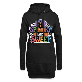 Spooky und Sweet Halloween - Hoodie-Kleid - Schwarz - Vorne