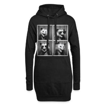 Drôle Opossum Photo Box Selfie vintage - Sweat-shirt à capuche long Femme - noir - Devant