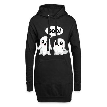 Halloween Mignon Boo Fantômes - Sweat-shirt à capuche long Femme - noir - Devant