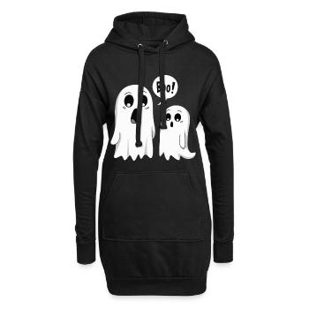 Halloween Mignon Boo Fantômes - Sweat-shirt à capuche long Femme - noir - Devant