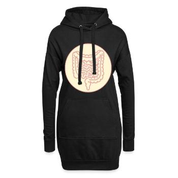 INTESTIN GROS INTESTIN INTESTIN GRÊLE - Sweat-shirt à capuche long Femme - noir - Devant