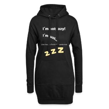 Chemise drôle de paresse – Dicton sarcastique - Sweat-shirt à capuche long Femme - noir - Devant