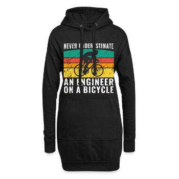 Ne sous-estimez jamais un ingénieur en chemise de vélo - Sweat-shirt à capuche long Femme - noir - Devant