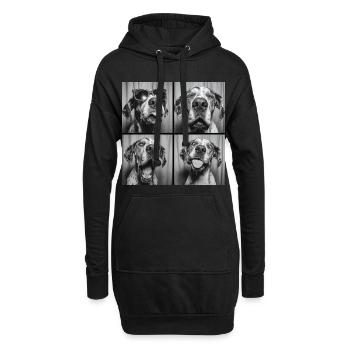 Drôle de Dogue Grand Danois Boîte Photo - Sweat-shirt à capuche long Femme - noir - Devant
