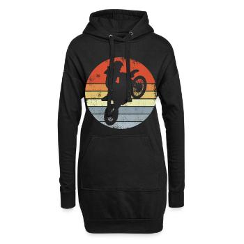 Vintage Motocrossfahrer - Hoodie-Kleid - Schwarz - Vorne