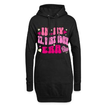  In My 17th Birthday Era Retro Herz Design - Hoodie-Kleid - Schwarz - Vorne
