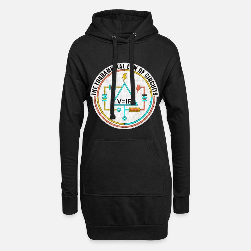 Gift for Electrical Engineer, Funny Circuits Shirt - Hoodie Dress - black