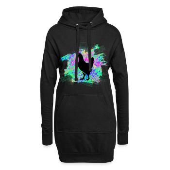 Poulets Poulets - Sweat-shirt à capuche long Femme - noir - Devant