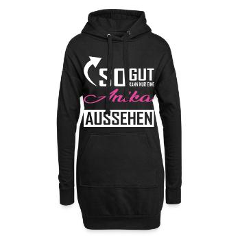 Seule une Anika peut être aussi belle - Sweat-shirt à capuche long Femme - noir - Devant