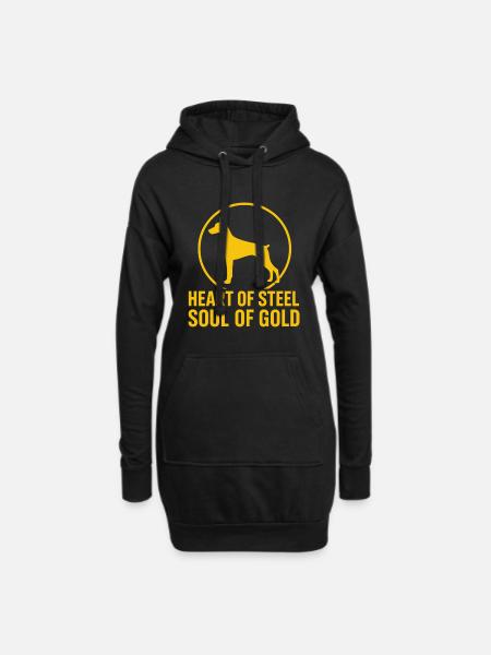 Dobermann Design für echte Liebhaber - Hoodie-Kleid - Schwarz