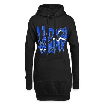 I Love Sphynx Cats Graffiti - Hoodie-Kleid - Schwarz - Vorne