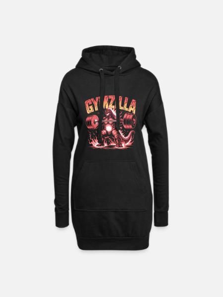 Copy of Gymzilla - Motivational Gym Quote - Hoodie Dress - black