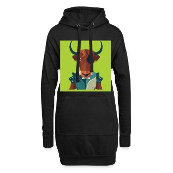 MENSCHLICHER STIER – Baby & Kinder - Hoodie-Kleid - Schwarz - Vorne