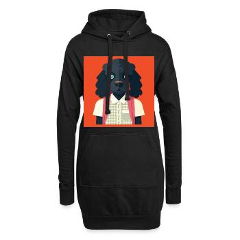 MENSCHLICHER HUND – Baby & Kinder - Hoodie-Kleid - Schwarz - Vorne