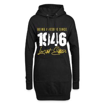 80. Geburtstag Jahrgang 1946 - Hoodie-Kleid - Schwarz - Vorne