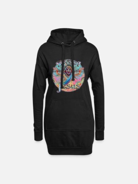 Doux Jésus - Sweat-shirt à capuche long Femme - noir