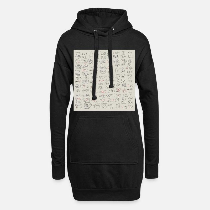 Neue abstrakte Sprache - Hoodie-Kleid - Schwarz