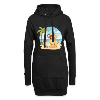 Vacances d’été sur la plage avec des lunettes - Sweat-shirt à capuche long Femme - noir - Devant