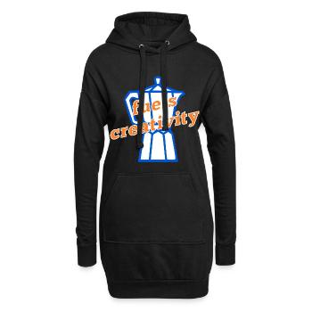Créativité du café - Sweat-shirt à capuche long Femme - noir - Devant