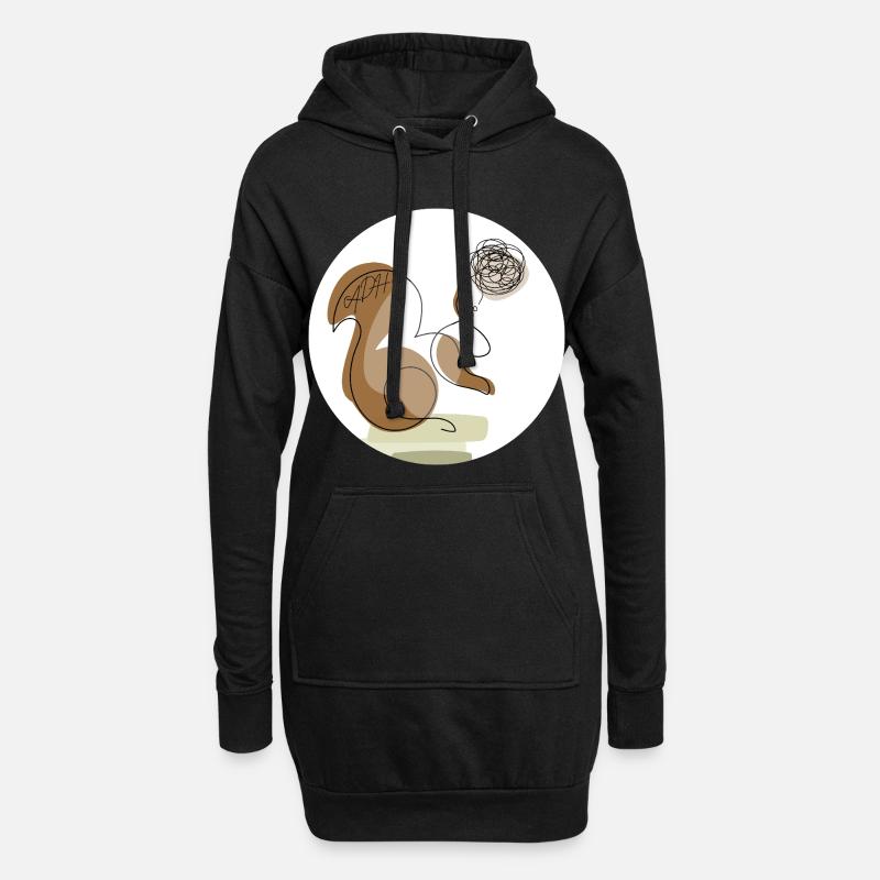 ADHS Neurodivergent  - Hoodie-Kleid - Schwarz