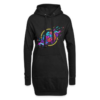 KI Brain - Hoodie-Kleid - Schwarz - Vorne