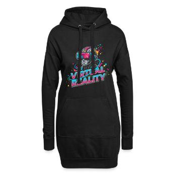 Virtuelle Realität SciFi - Hoodie-Kleid - Schwarz - Vorne
