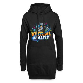 Virtual-Reality Gaming Technologie Kidstyle - Hoodie-Kleid - Schwarz - Vorne