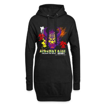 Midnight Rage Glitch Oni Face Style Urbain - Sweat-shirt à capuche long Femme - noir - Devant