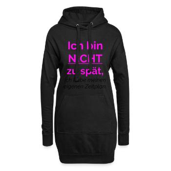 Je ne suis pas en retard, j’ai le mien - Sweat-shirt à capuche long Femme - noir - Devant