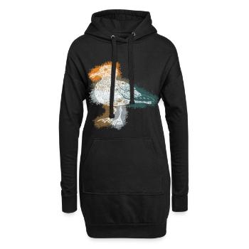 Zentangle-Möwe - Hoodie-Kleid - Schwarz - Vorne