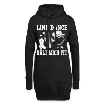 Danse en ligne Cowboy battement de cœur - Sweat-shirt à capuche long Femme - noir - Devant