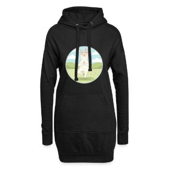 Zen Yoga Llama Llamaste Meditation Kunst - Hoodie-Kleid - Schwarz - Vorne