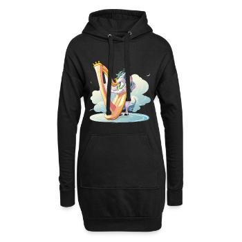 Harfentier sur les nuages - Sweat-shirt à capuche long Femme - noir - Devant