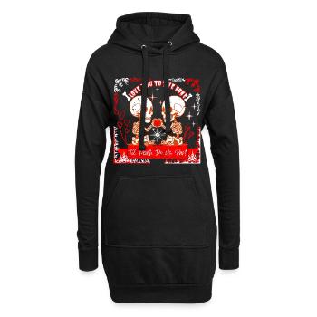 Cute Skeleton Valentine - Love You To The Bone Tee - Hoodie-Kleid - Schwarz - Vorne