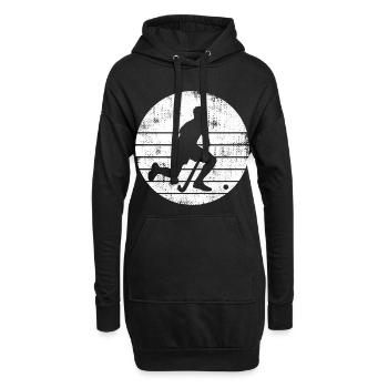 Hockeyspieler Skizze - Hoodie-Kleid - Schwarz - Vorne