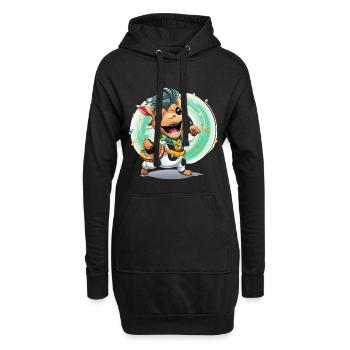 Kuh Trommler im Karneval - Hoodie-Kleid - Schwarz - Vorne