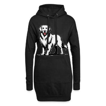 Golden Retriever in stolzer Pose - Hoodie-Kleid - Schwarz - Vorne