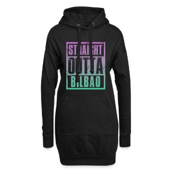 Straight outta Bilbao - Hoodie-Kleid - Schwarz - Vorne