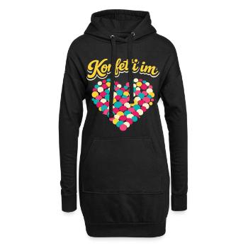 Confettis de carnaval en plein cœur - Sweat-shirt à capuche long Femme - noir - Devant