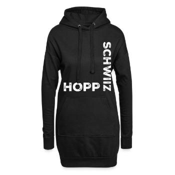 Hopp Schwiiz - Hoodie-Kleid - Schwarz - Vorne