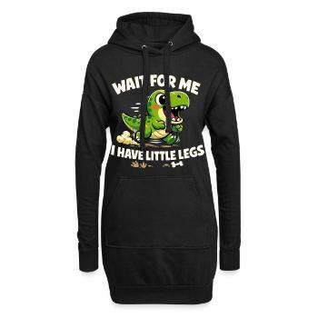 Warte auf mich - ich habe kurze Beine lustig - Hoodie-Kleid - Schwarz - Vorne