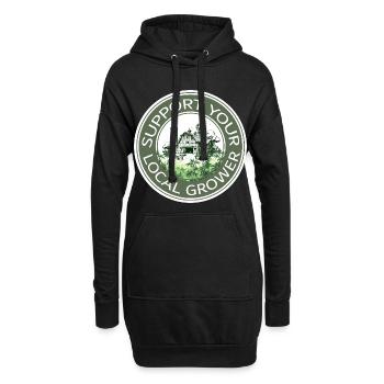Support your local grower - Hoodie-Kleid - Schwarz - Vorne