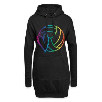 L'amour du volley-ball - Sweat-shirt à capuche long Femme - noir - Devant