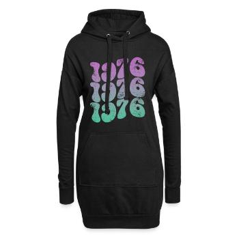 1976 Vintage - Hoodie-Kleid - Schwarz - Vorne