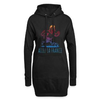 Allez la France Football Hahn - Sweat-shirt à capuche long Femme - noir - Devant